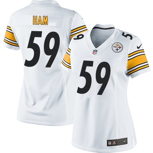 Women's Elite Jack Ham Nike Jersey White Road - #59 NFL Pittsburgh Steelers